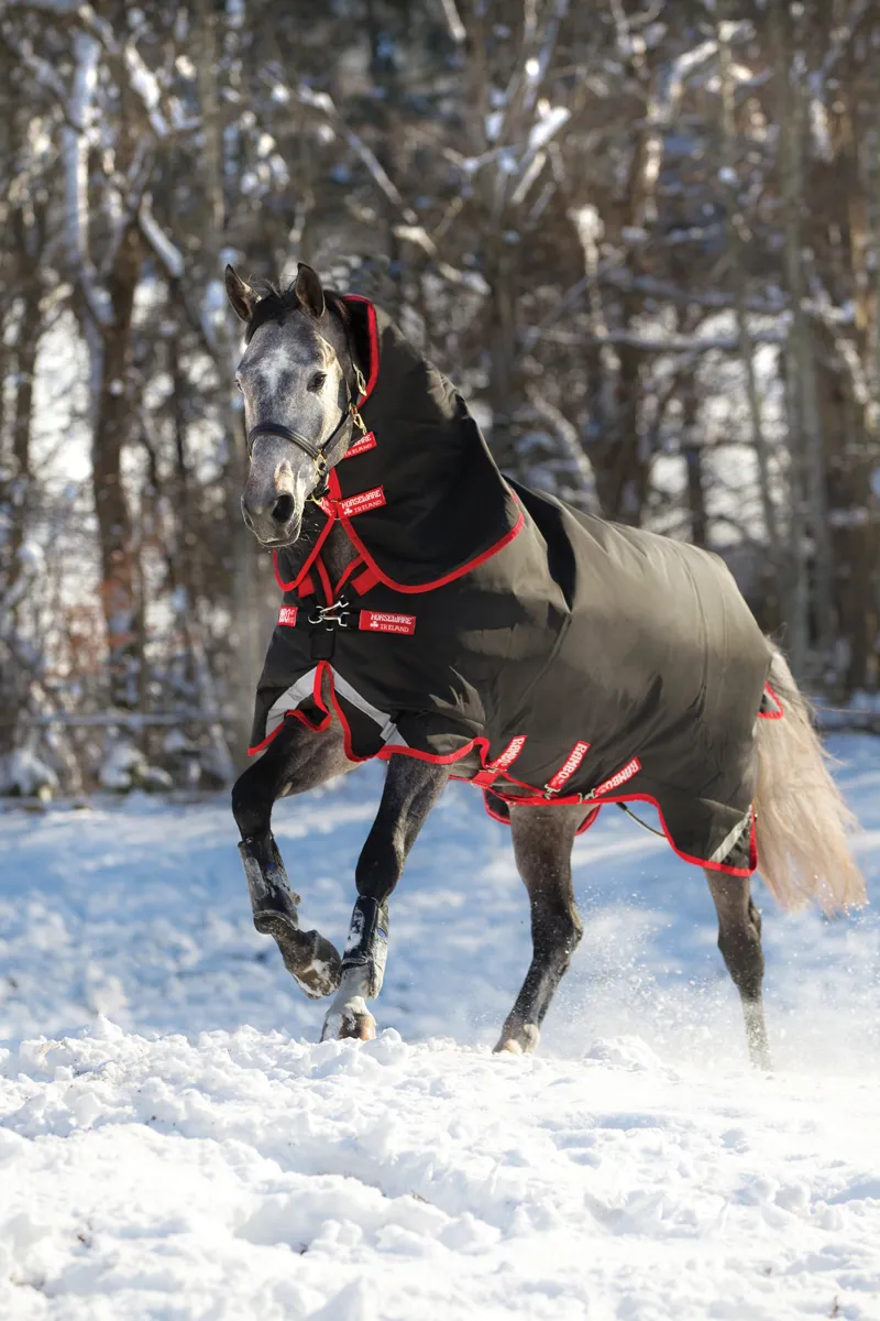 Rambo Supreme Vari Layer 450g Heavy Weight Turnout Rug Black/Red-1